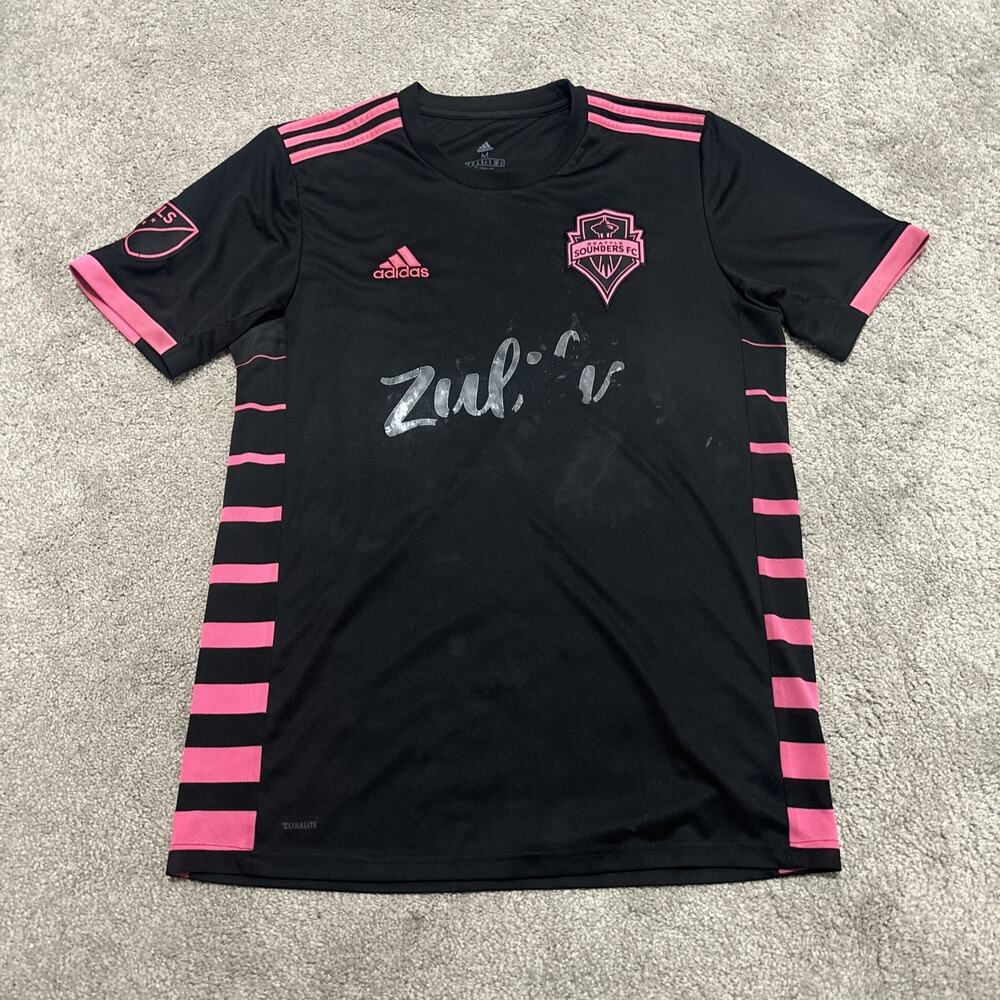 Adidas Seattle Sounders Jersey Mens Medium Black Pink Zulily Nightfall Climalite